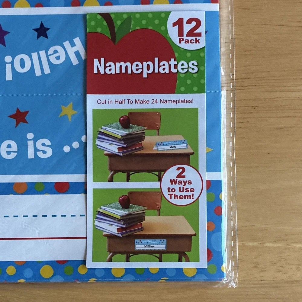 Horizon Group USA Children's School Nameplates, 12 Pack, Green/Blue, Lot of 2